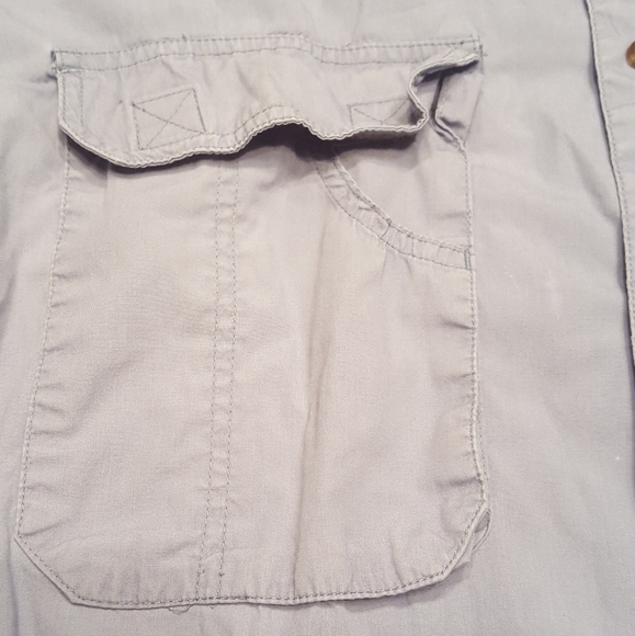 Woolrich Button Down Vented Fishing Shirt. Gray. - Picture 4 of 8